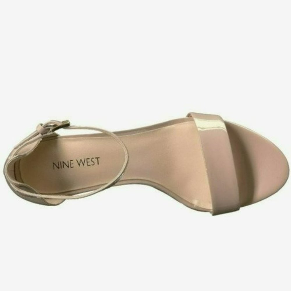 Nine West Pruce Ankle Strap Block Heel Sandals -Natural - Picture 7 of 11